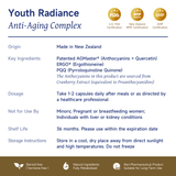 NatureU Youth Radiance – Beauty & Anti-Aging Complex PQQ+ERGO®+AGMaster® 60 capsules/bottle